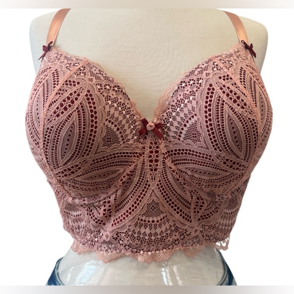 Cacique Women's Blush Lace Longline Boost Balconette Bra - Picture 3 of 7